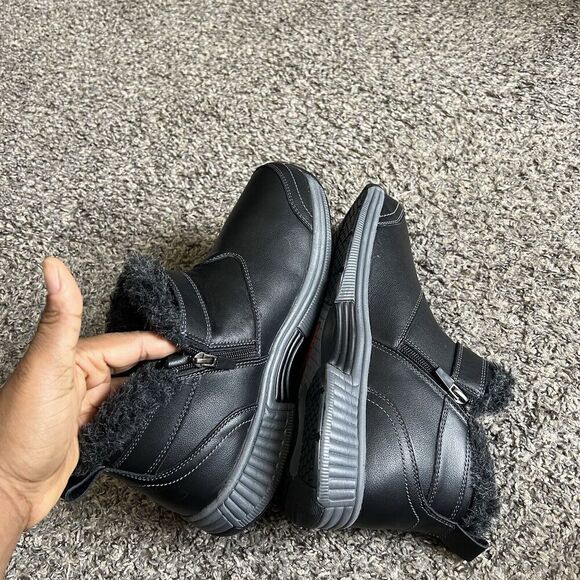 Orthofeet Women Orthopedic Leather Siena Ankle Boots Size 11.5 D Wide Black New - Picture 8 of 9